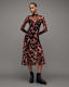 Hanna Funnel Neck Printed Midi Dress