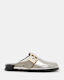 Venus Metallic Shearling Slip On Mules