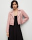 Elora Cropped Leather Biker Jacket