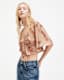 Tian Floral Print Oto Shirred Bust Top
