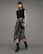 Lerin Metallic Asymmetric Midi Skirt