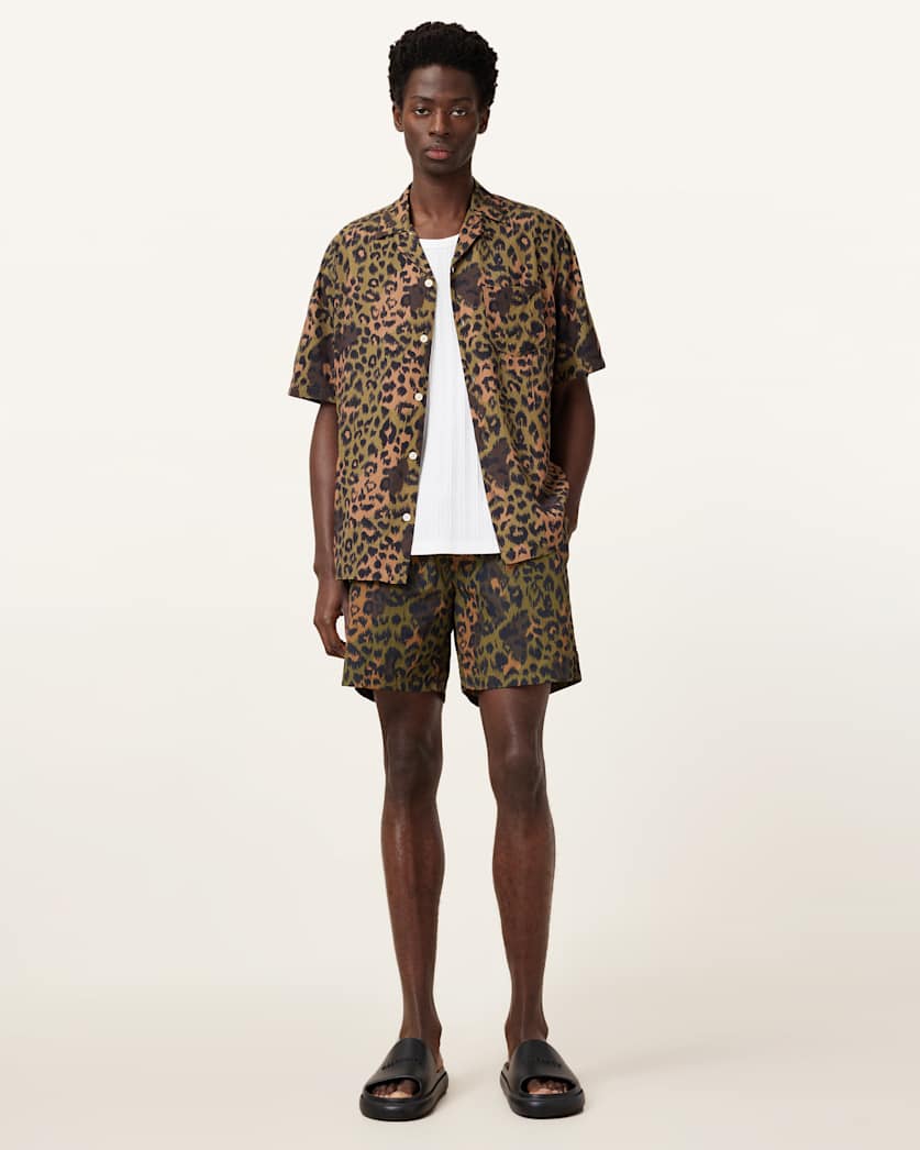 Styx Leopard Print Swim Shorts