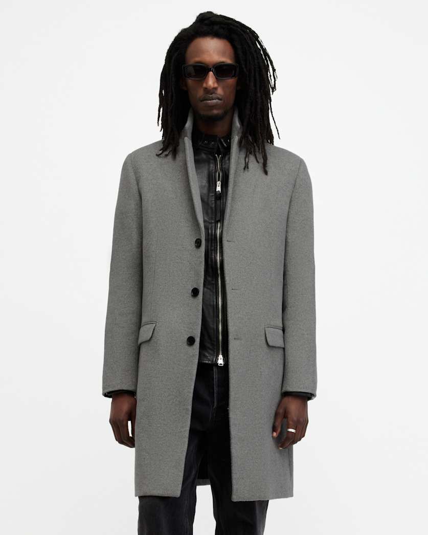 Hal Single Breasted Wool Blend Coat