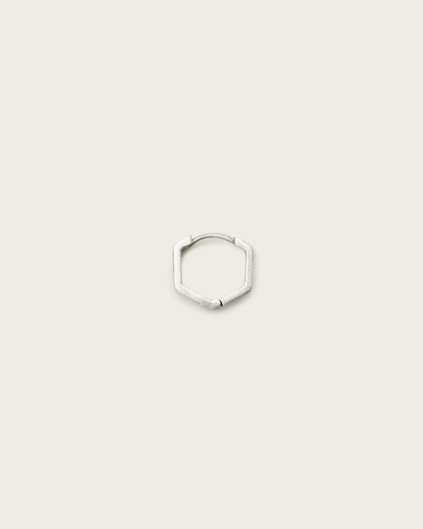 Danny Sterling Silver Hexagon Hoop Earring