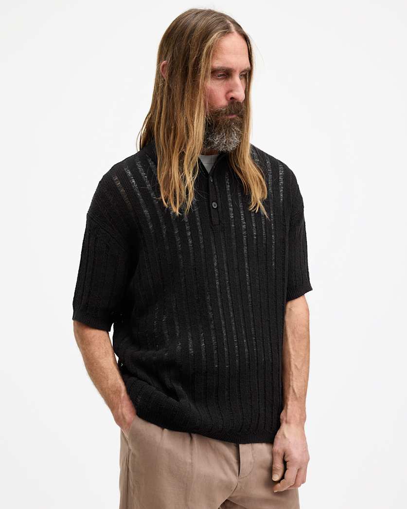 Miller Open Stitch Relaxed Fit Polo Shirt