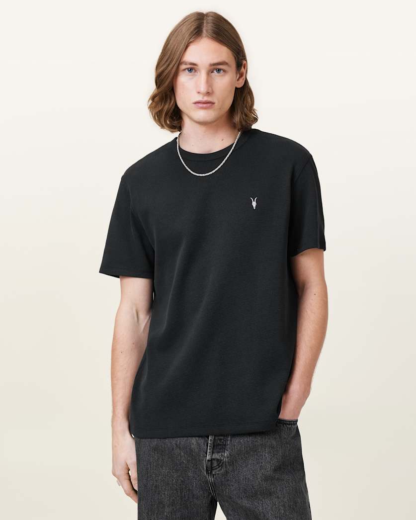 Ellis Waffle Texture Crew Neck Ramskull T-Shirt