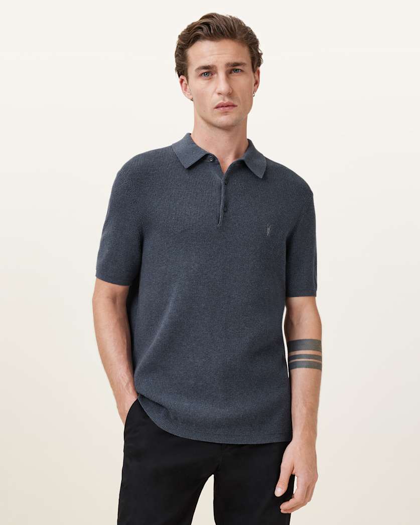Aspen Waffle Texture Ramskull Polo Shirt