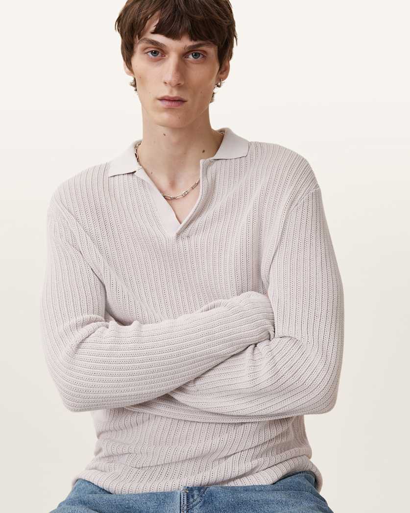 Thoma Long Sleeve Knitted Polo Shirt