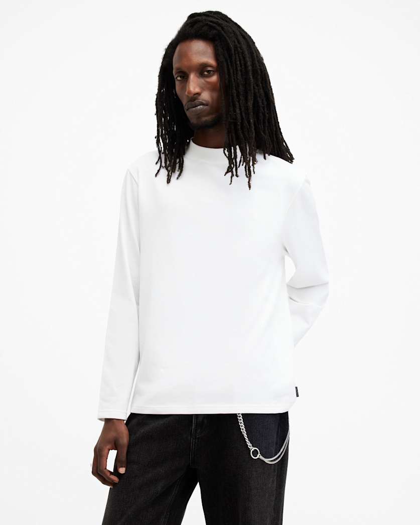 Nero Mock Neck Relaxed Fit T-Shirt