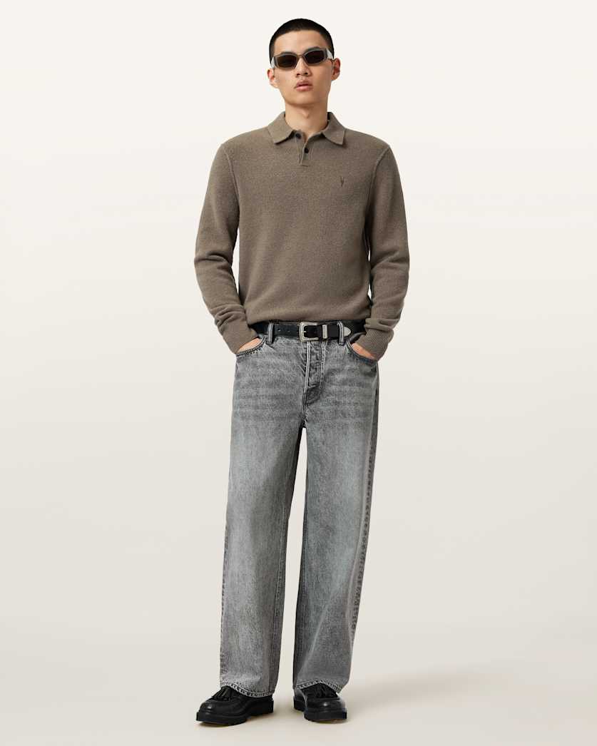 Statten Long Sleeve Ramskull Polo Jumper