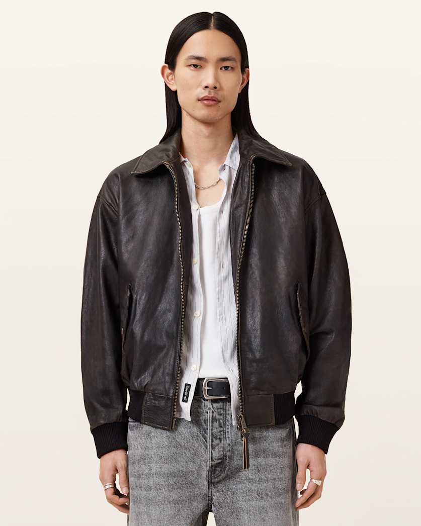 Marco Oversized Leather Bomber Jacket