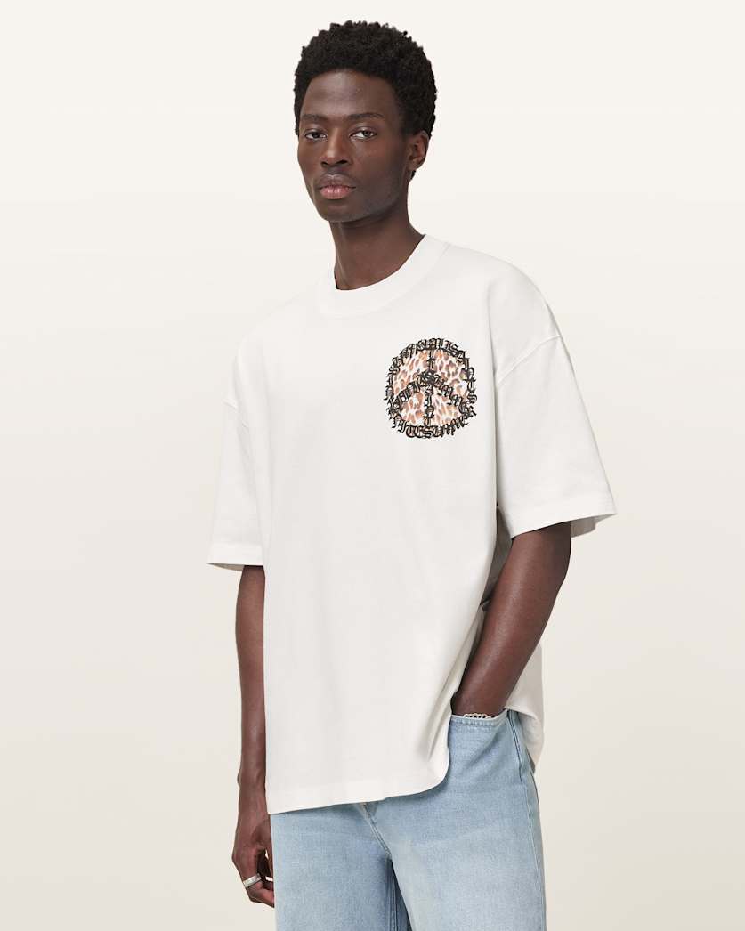 Incessant Leopard Logo Oversized T-Shirt