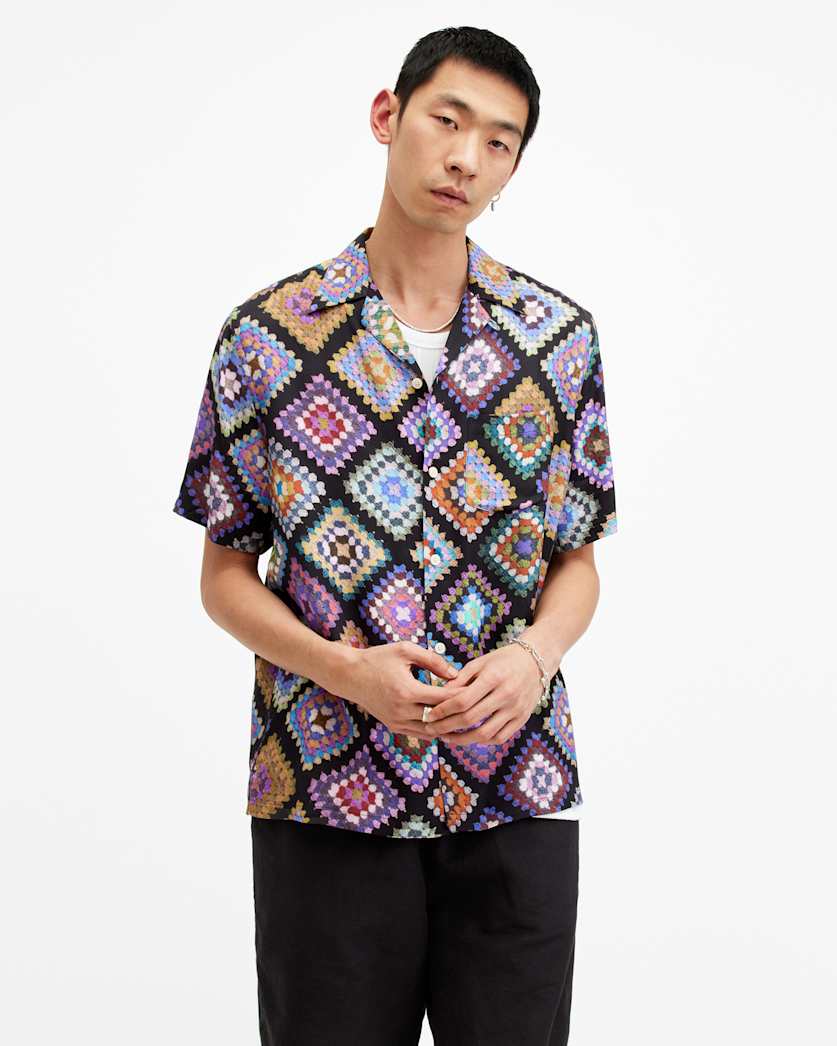 Tunar Crochet Printed Relaxed Fit Shirt