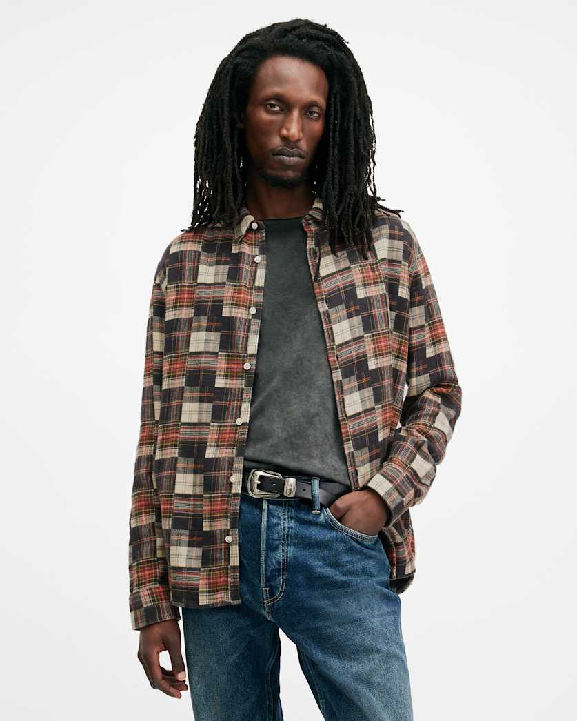 Jude Patchwork Checked Jacquard Shirt
