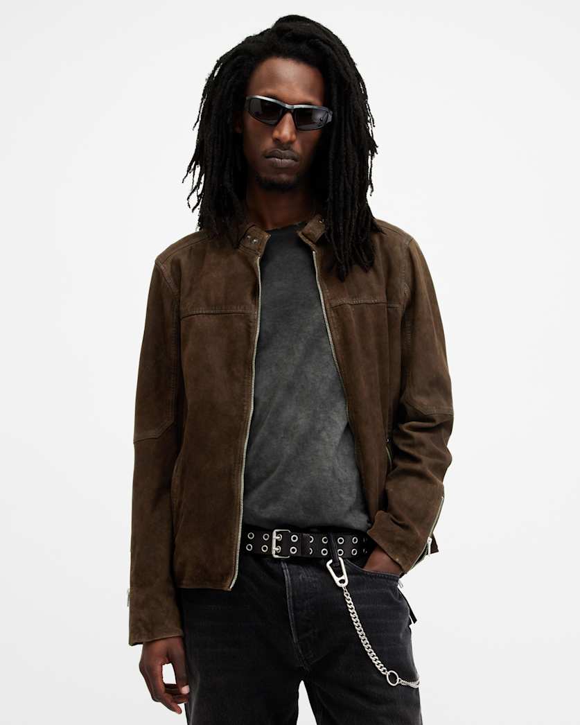 Cora Suede Snap Back Collar Jacket