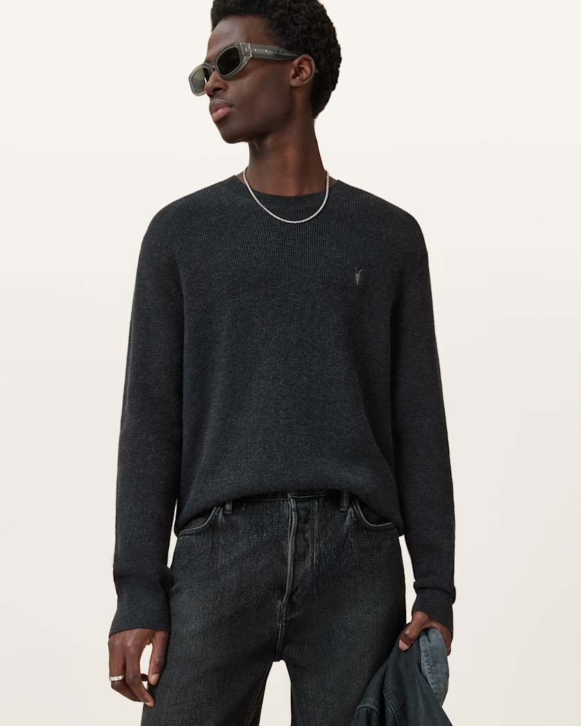 Aspen Waffle Texture Crew Neck Ramskull Jumper