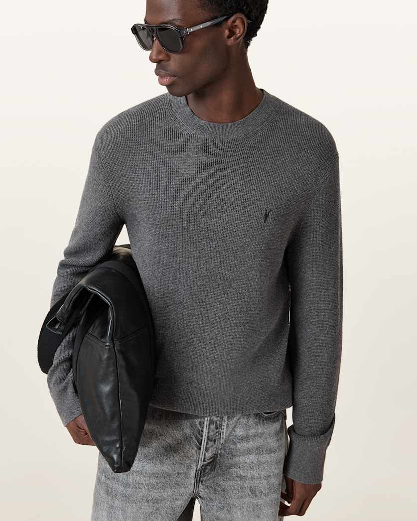 Aspen Waffle Texture Crew Neck Ramskull Jumper