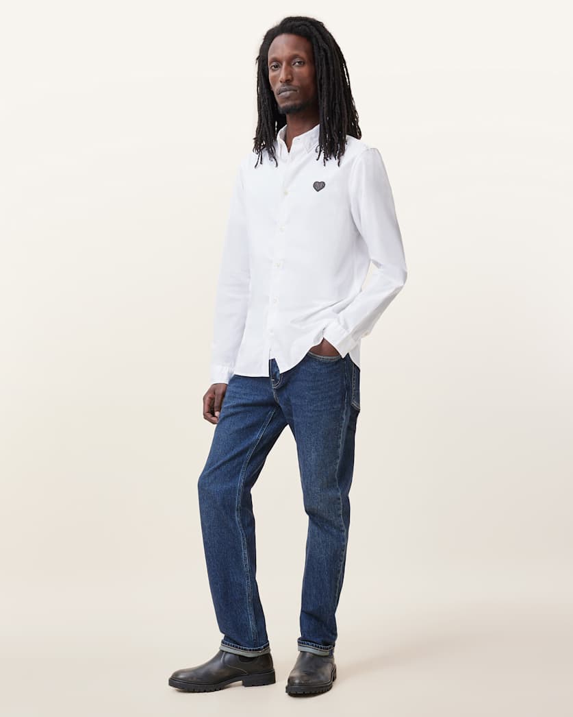 Amante Heart Embroidered Slim Fit Shirt