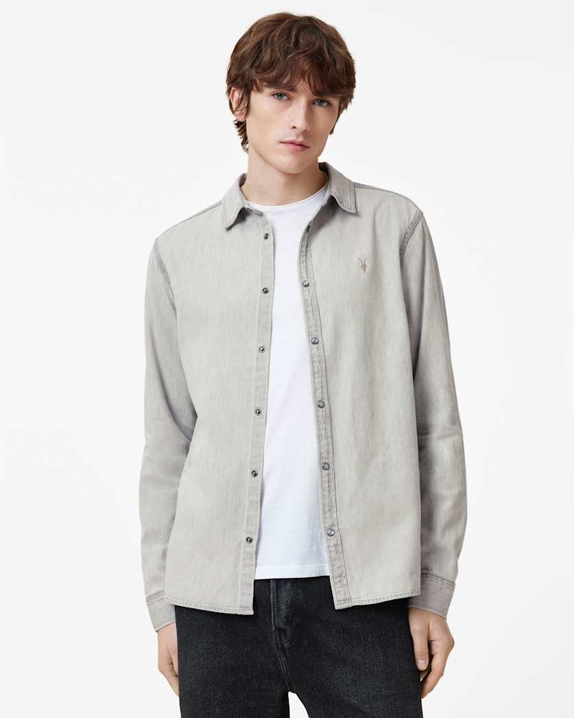 Gleason Press Stud Ramskull Denim Shirt