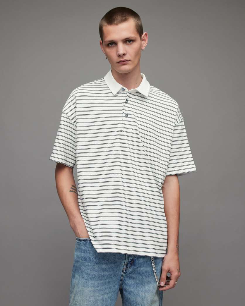 Ave Oversized Striped Polo Shirt