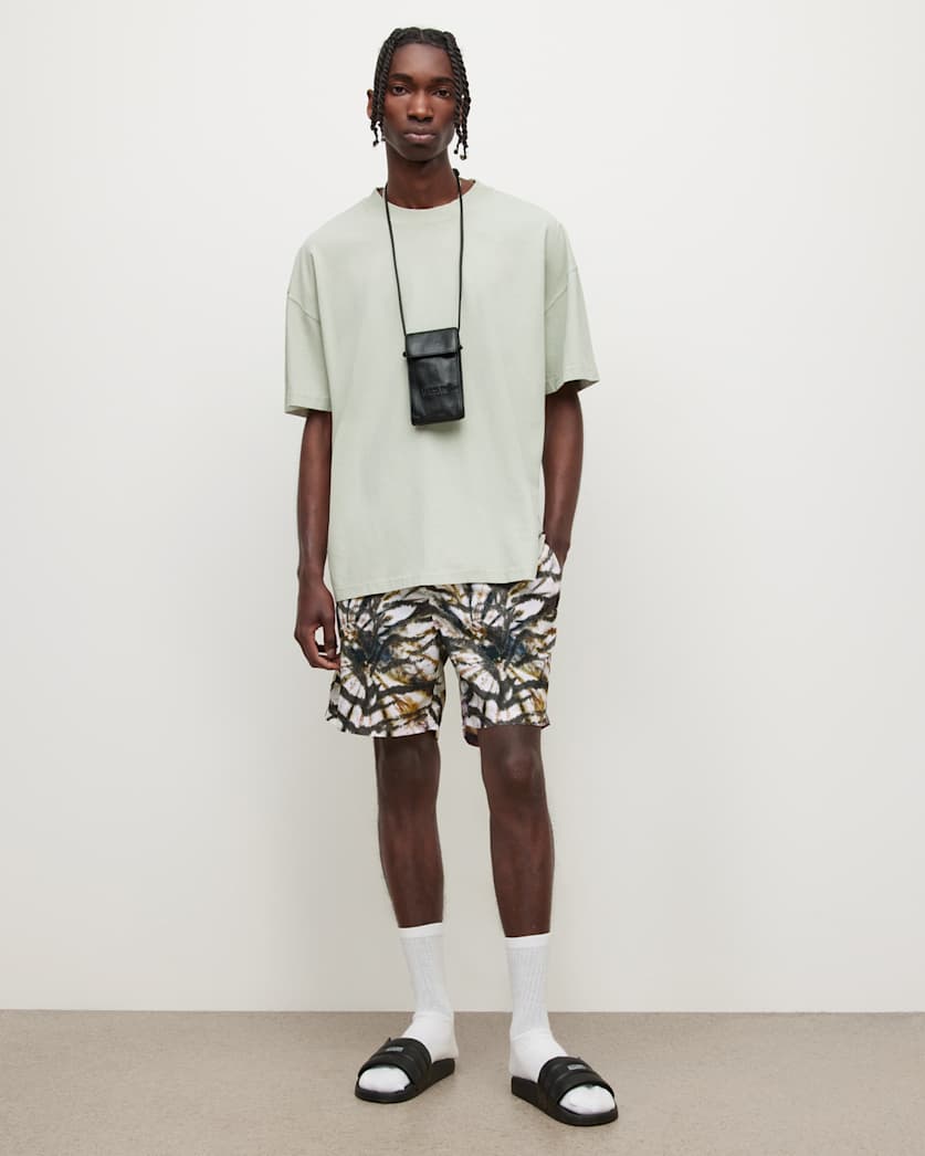 Tiger Tie Dye Print Swim Shorts