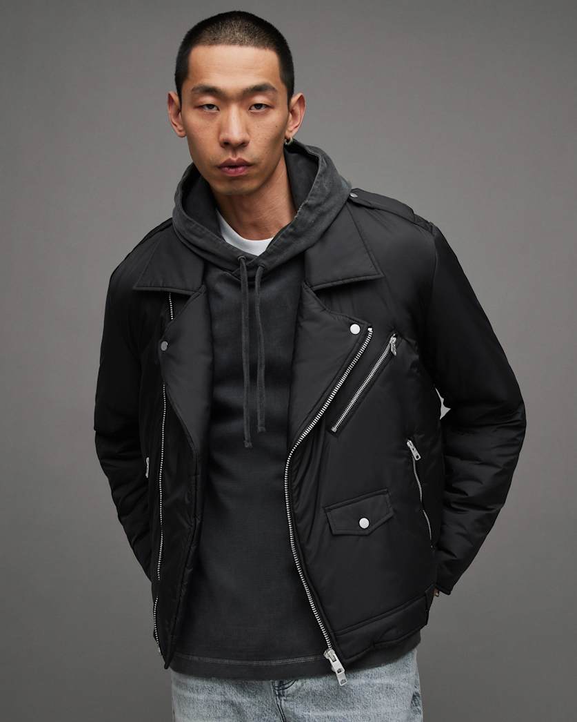 Miller Wadded Zip Up Biker Jacket
