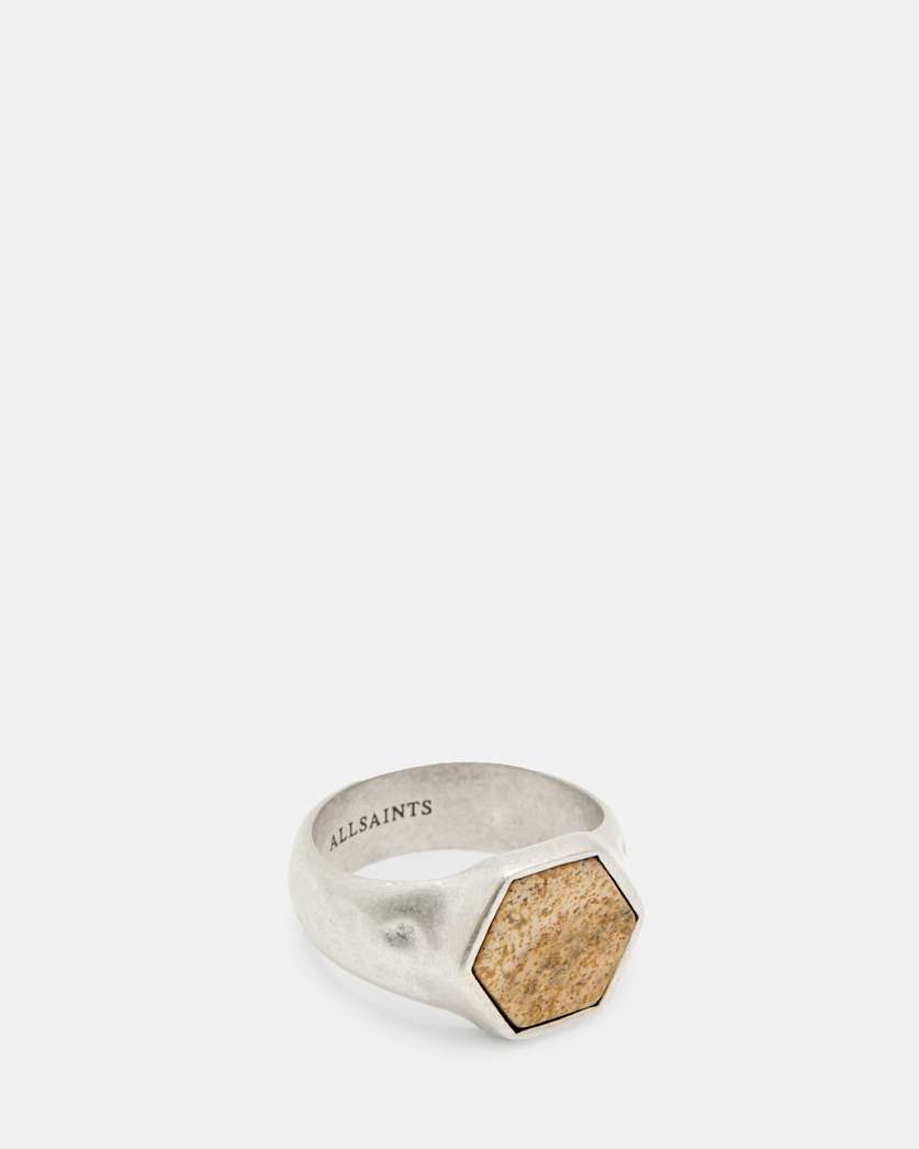 Heli Sterling Silver Stone Hexagon Ring