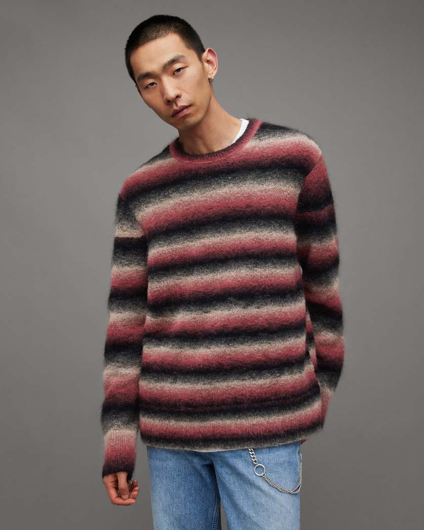 Aurora Fluffy Striped Relaxed Fit Jumper