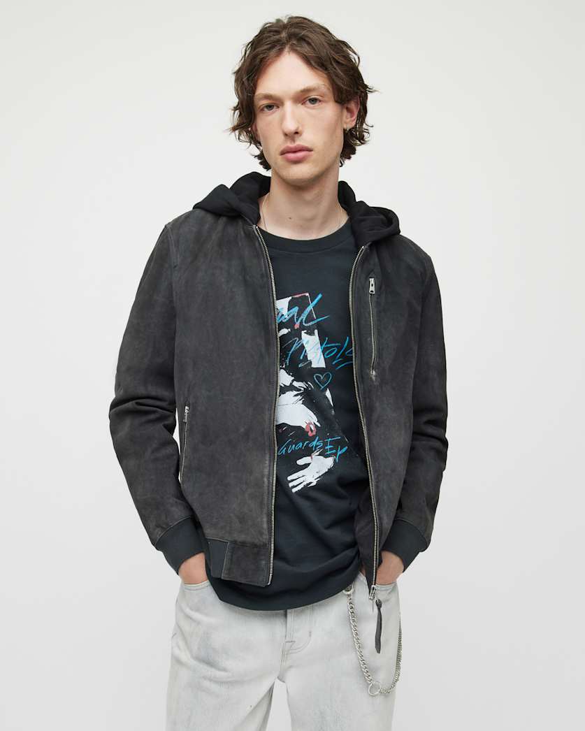 Troy Suede Bomber Jacket