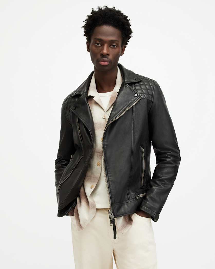 Conroy Textured Leather Biker Jacket