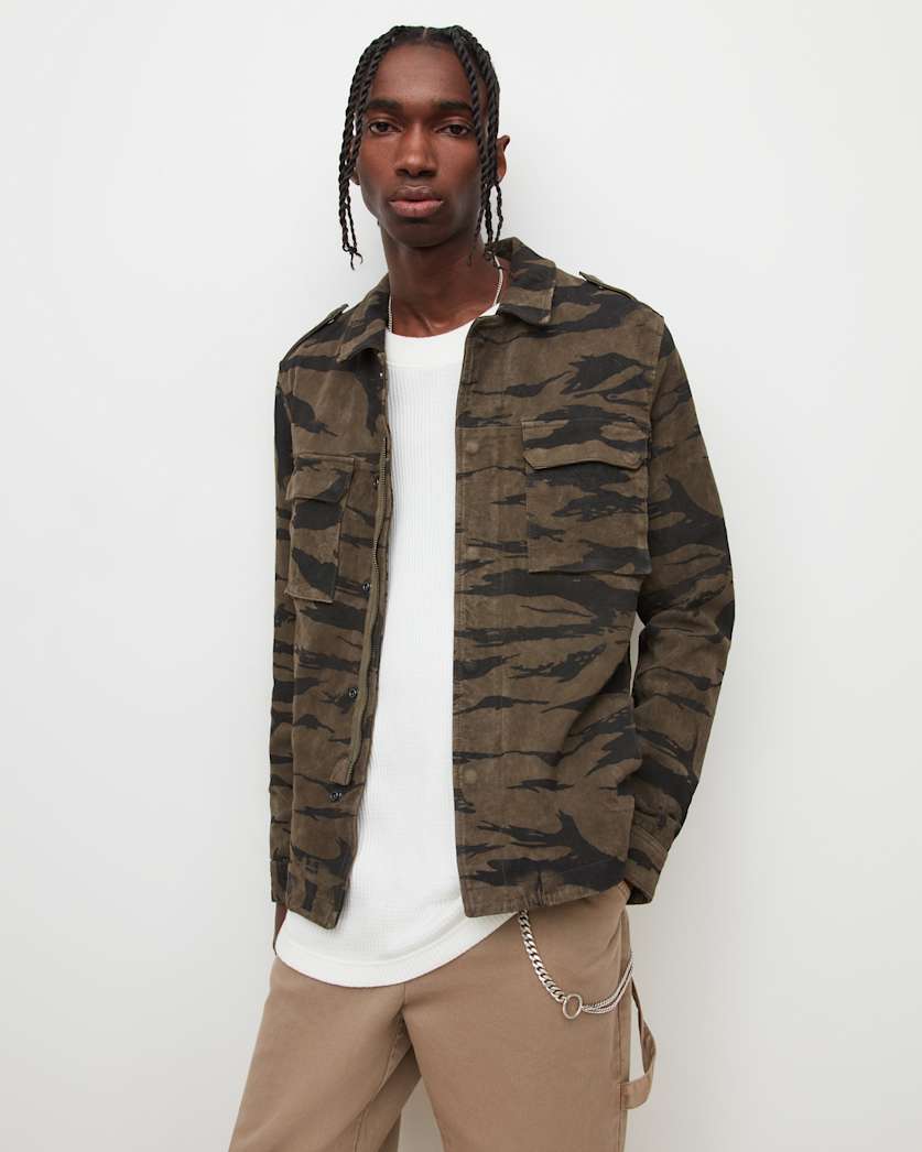Tora Suede Camouflage Overshirt