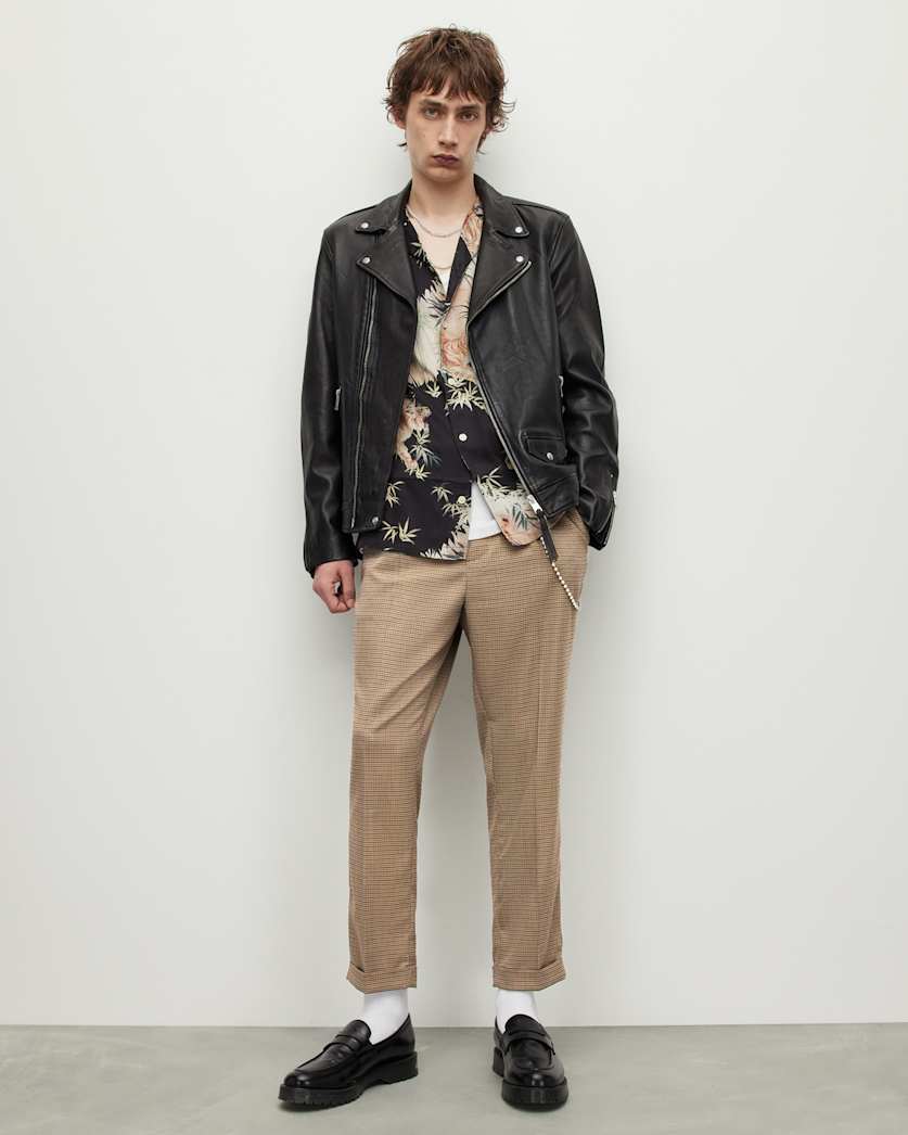 Tiber Cropped Checked Tapered Trousers