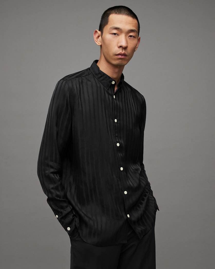 Auriga Jacquard Stripe High Shine Shirt