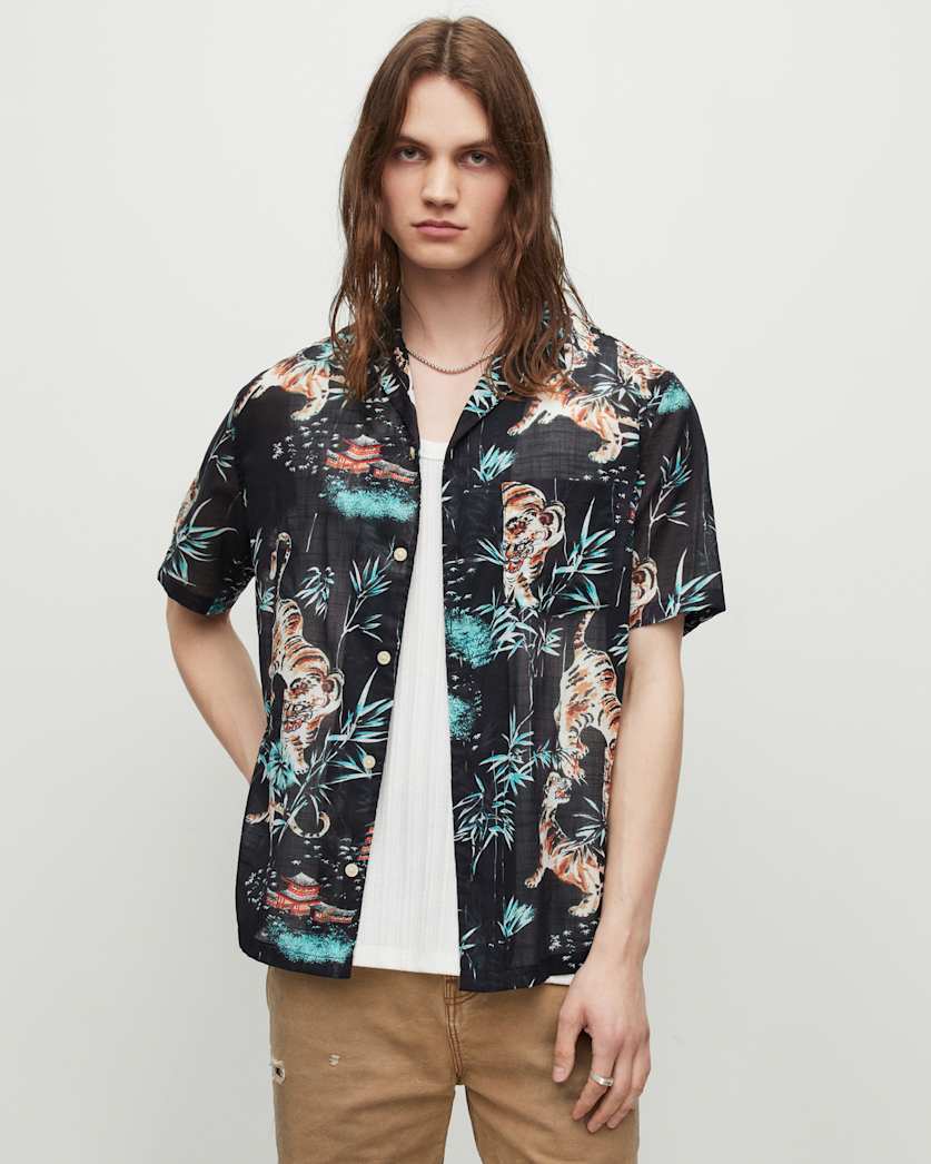 Tagise Tiger Print Short Sleeve Shirt