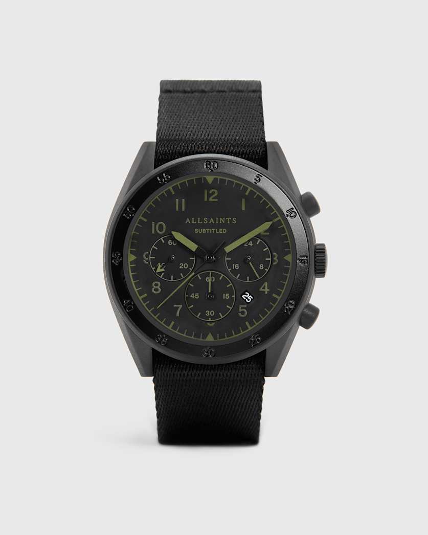Subtitled II Stainless Steel Nylon Watch