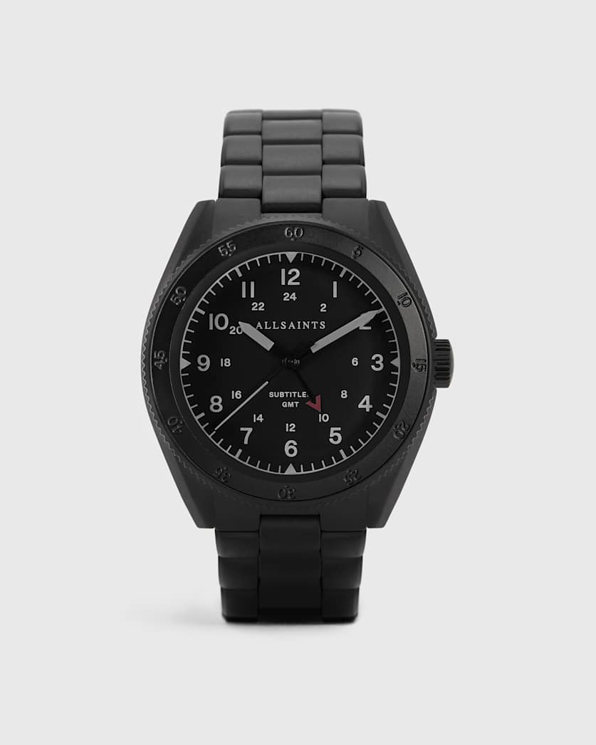 Subtitled GMT V Matte Black Stainless steel Watch