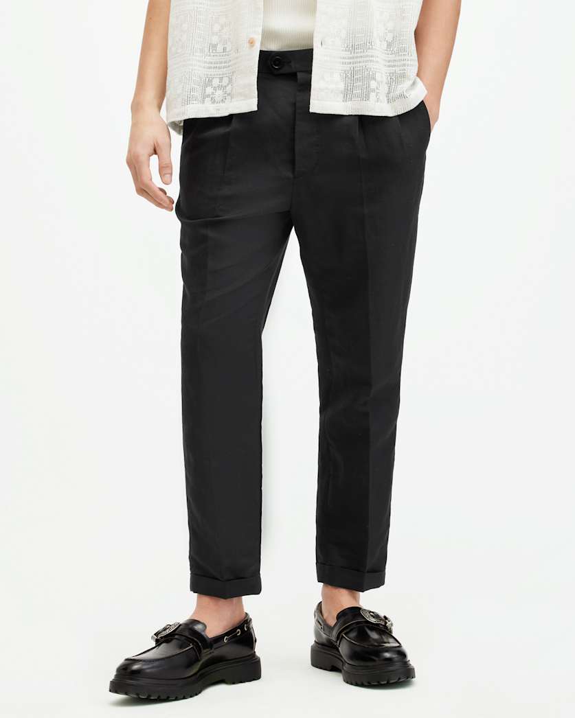 Cross Tallis Linen Blend Slim Trousers