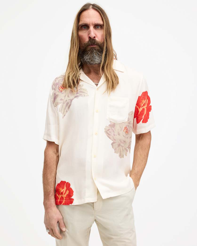 Roze Floral Print Relaxed Fit Shirt