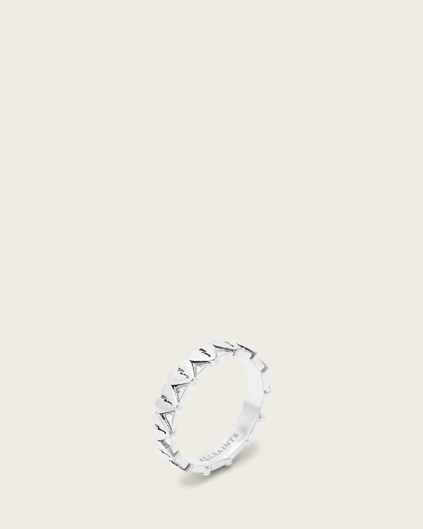 all saints Split Heart Ring Warm Silver