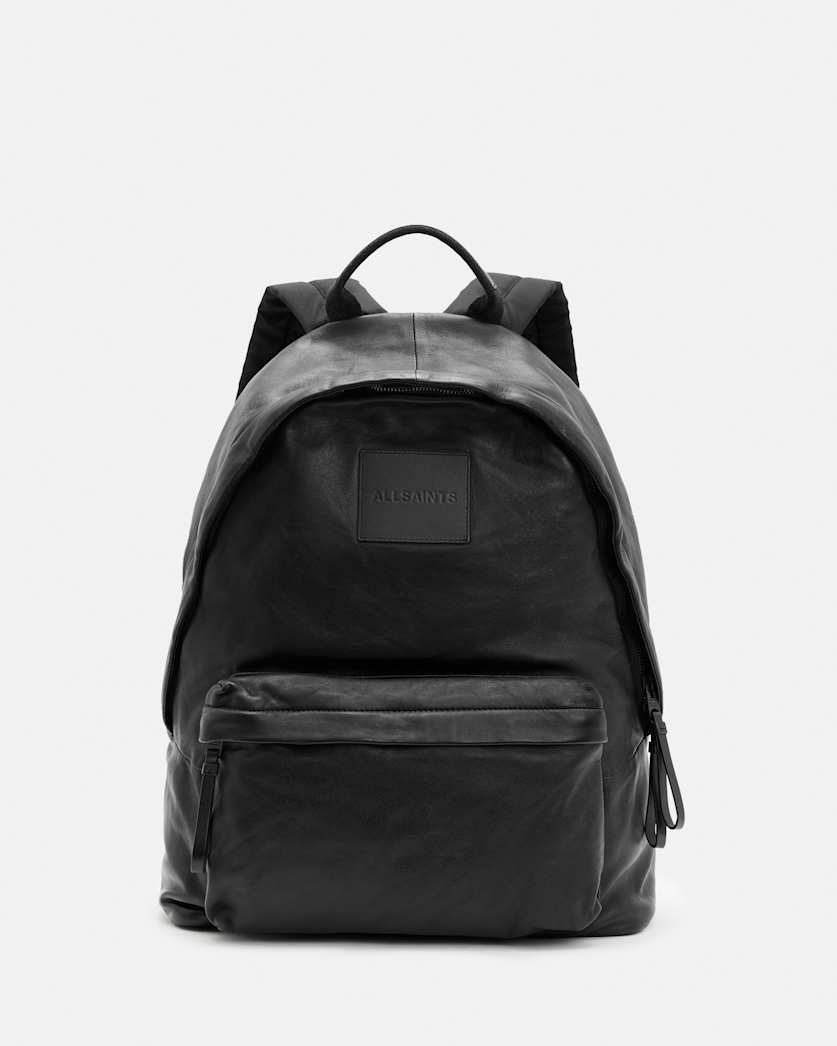 Carabiner Embossed Logo Leather Backpack