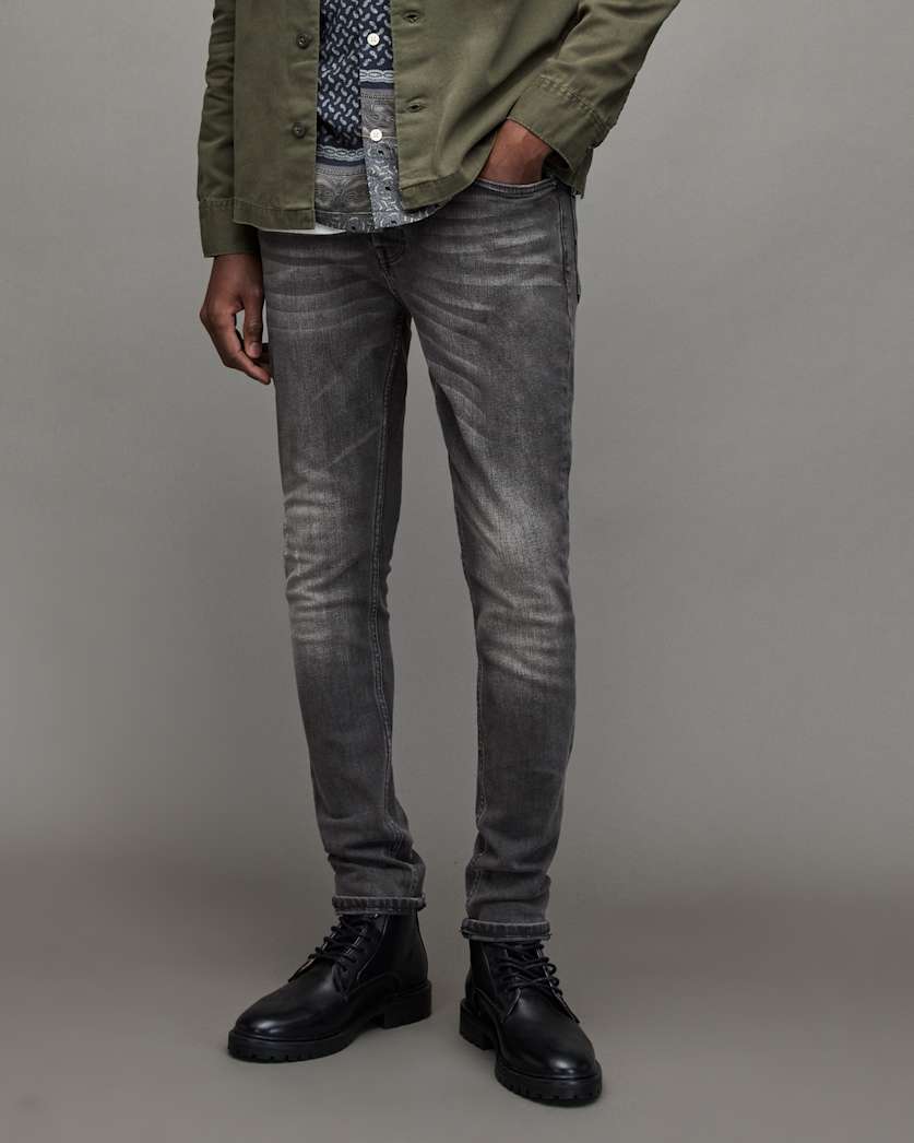 Cigarette Skinny Damaged Denim Jeans