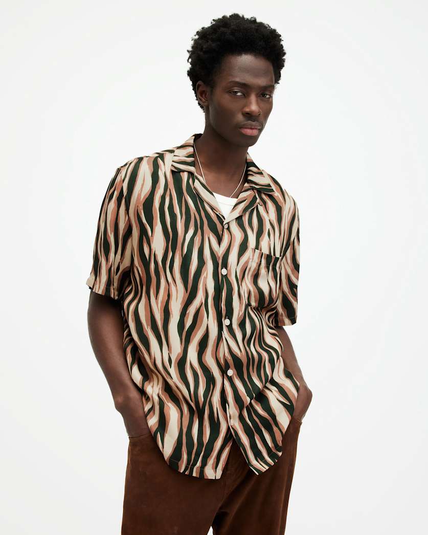 Fired Abstract Print Relaxed Fit Shirt