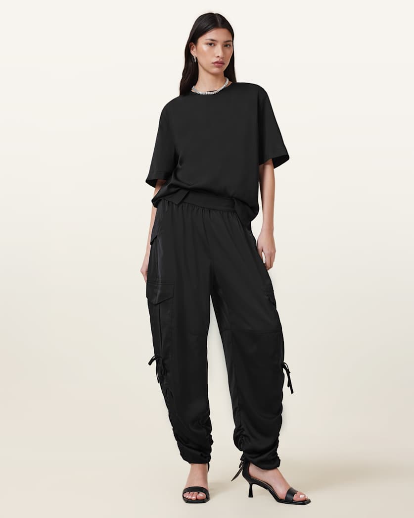 Kaye Relaxed Fit Satin Trousers