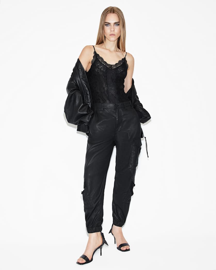 Himari Coated Relaxed Fit Cargo Trousers