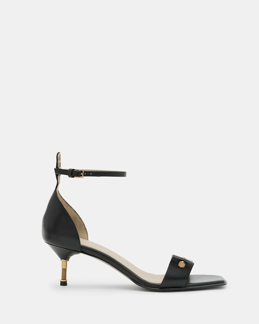 Gloria Screw Heeled Leather Sandals