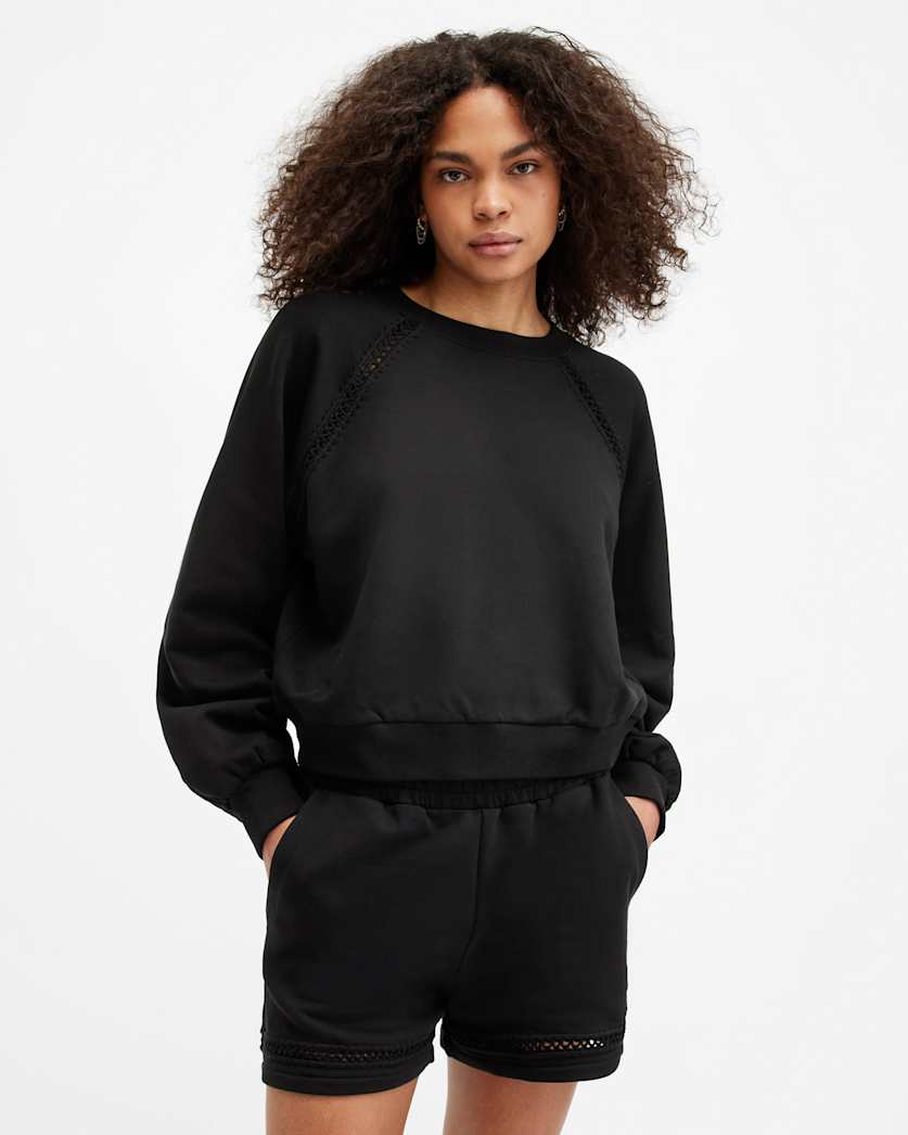 Ewelina Crochet Relaxed Fit Sweatshirt
