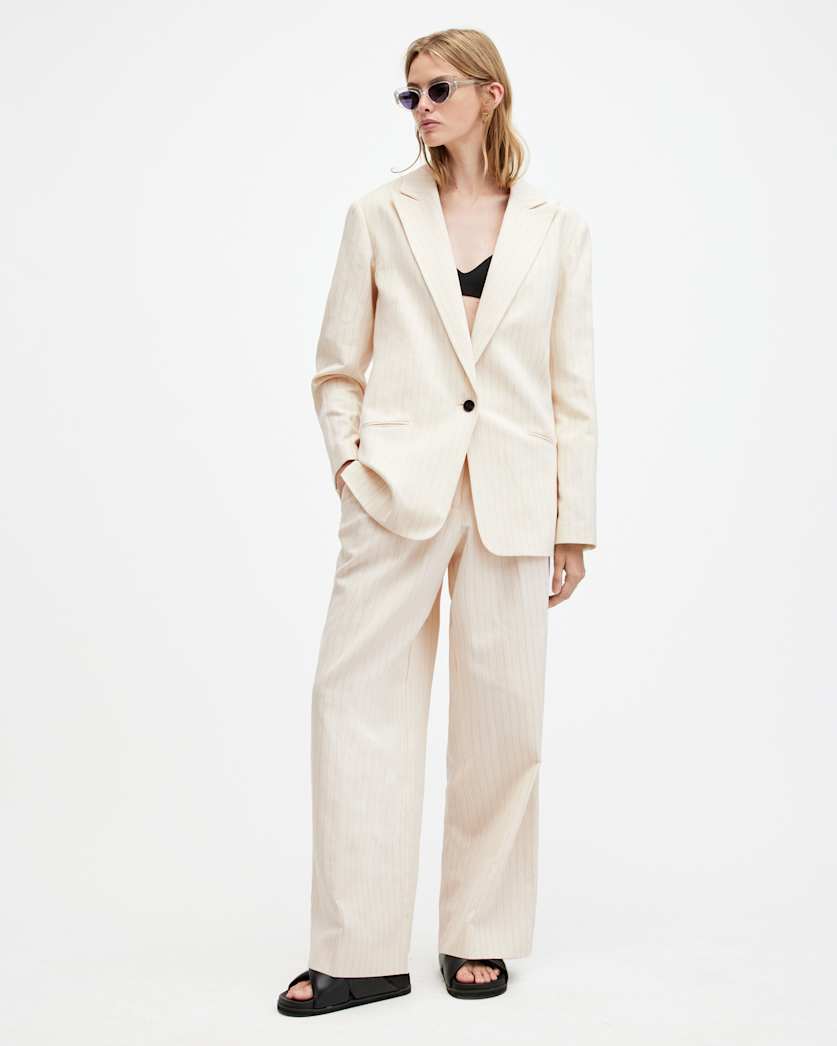 Payton Wide Leg Linen Blend Trousers