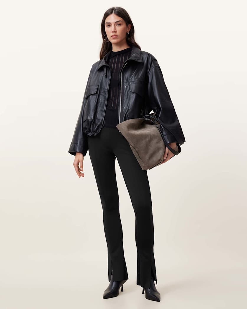 Ryla Flared Hem Slim Fit Trousers