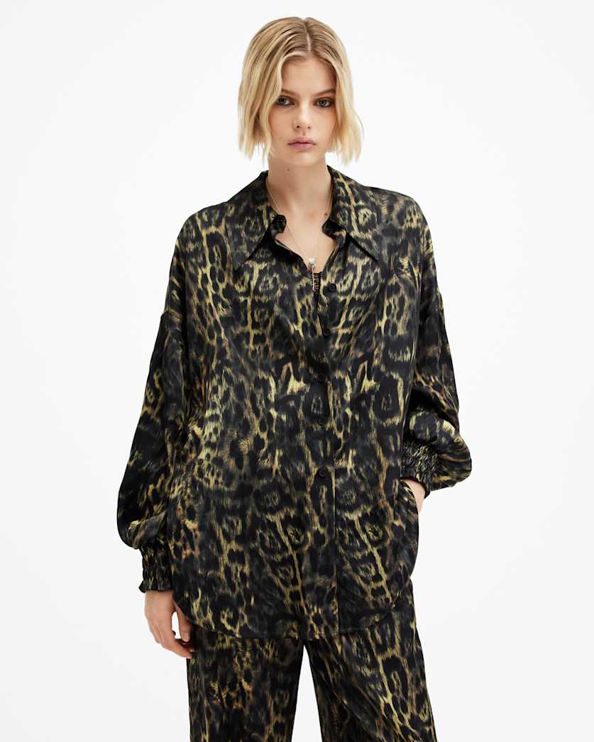 Charli Silk Blend Animal Print Shirt