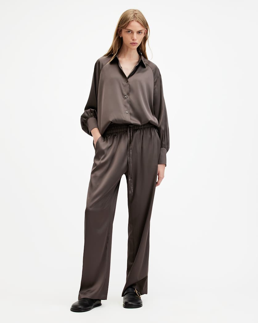 Tyler High Rise Abstract Print Trousers